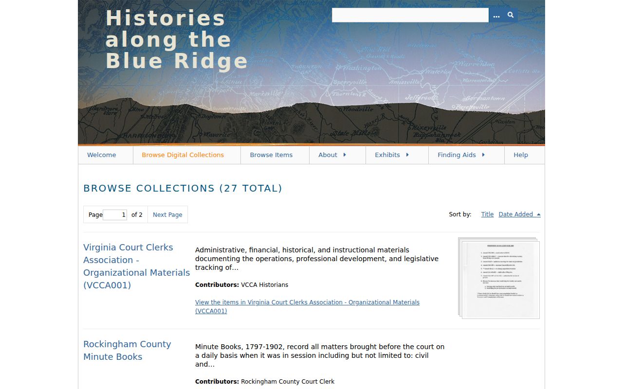 Harrisonburg city directory historical research through JMU collections browser