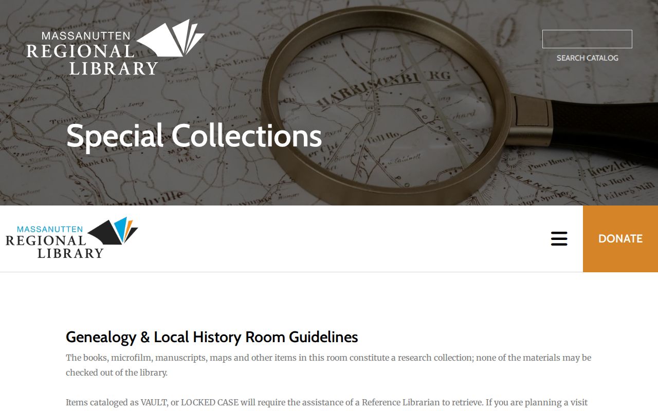 Harrisonburg city directory research room guidelines at Massanutten Regional Library