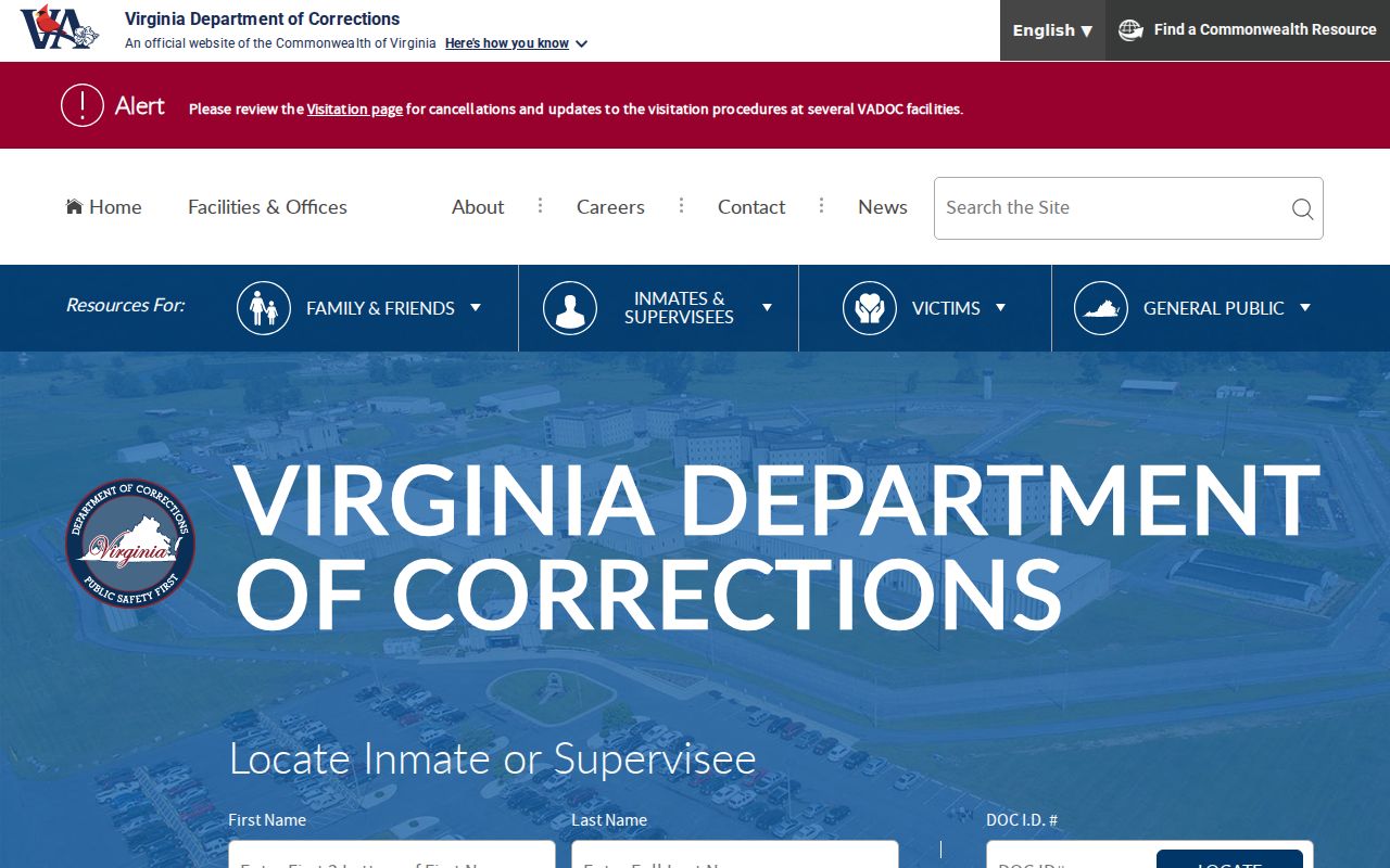 Harrisonburg resident lookup Virginia DOC locator